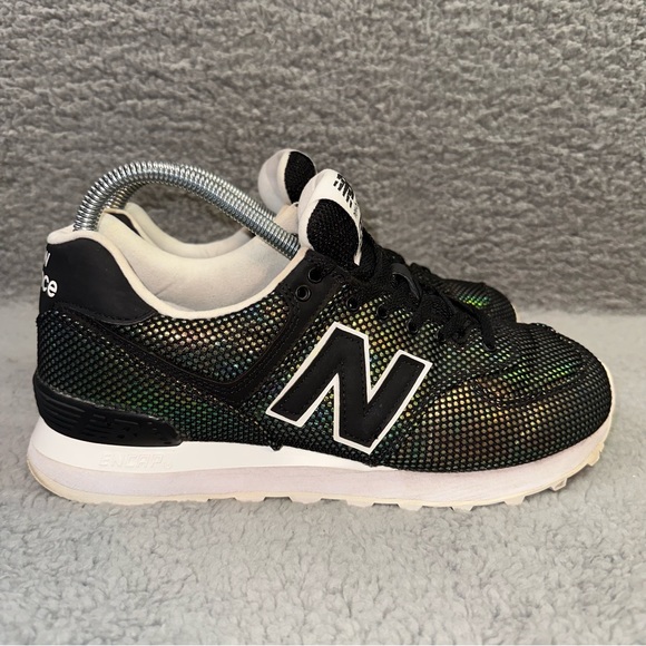 New Balance 574 WL574UBA Shoes Black Luminescent Mermaid Women's 8 Sneakers - Picture 9 of 10